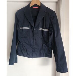 Alain Manoukian Women's Navy Blazer Cotton Blend Made in Spain